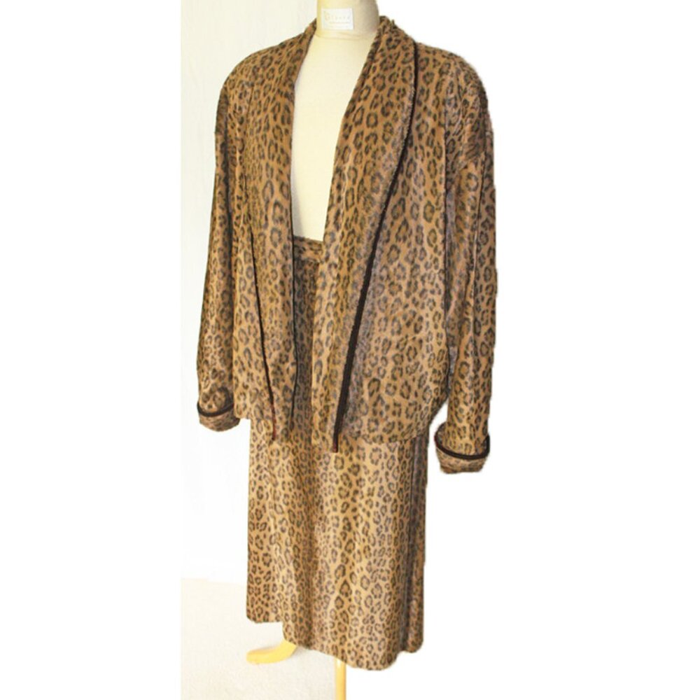 One of a kind faux fur ensemble, Otter Coat and 2 Pieces Leopard suit STUNNING!!